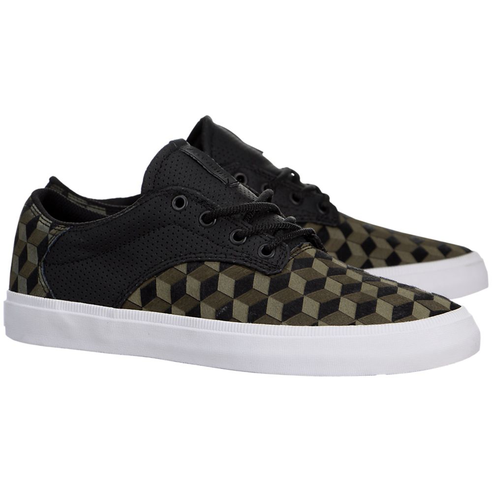 Baskets Basses Supra Pistol Vert Noir Olive Drab/Black-White Femme | JNU-50006251